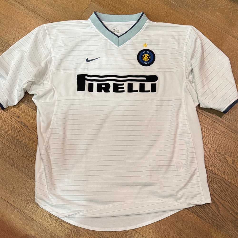 Nike Inter Milan White and Blue  Dri-FIT Football Jersey